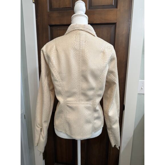 Buckle Black | Women’s Jacket Ivory Cream Faux Snake Skin Fur So Soft - Large - Picture 4 of 8
